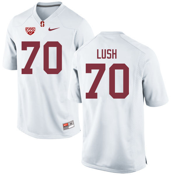 Men #70 Wakely Lush Stanford Cardinal College Football Jerseys Sale-White - Click Image to Close